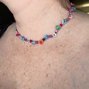 Colorful Beaded Floral Necklace